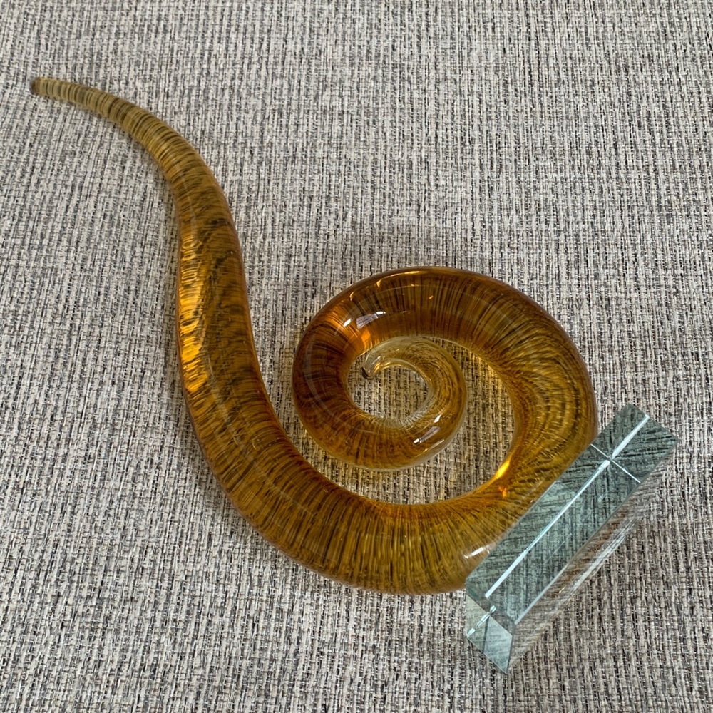 Love Knot Murano Style Hand Made Blown Abstract Art Sculpture Elegant Gold Glass - Picture 14 of 17
